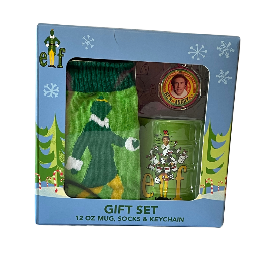 CultureFly Buddy The Elf Mug, Socks & Keychain Gift Set