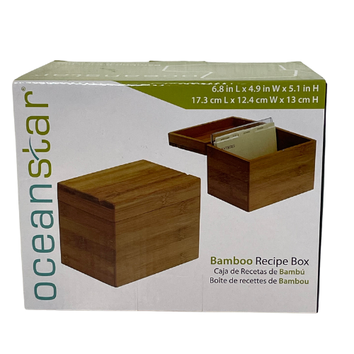 Ocean Star Bamboo Recipe Box