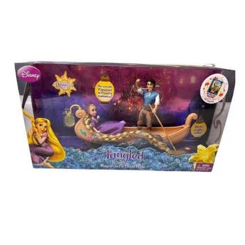 2010 Disney Rapunzel’s Boat Ride w/ Flynn Rider NEW RETIRED Tangled Dolls