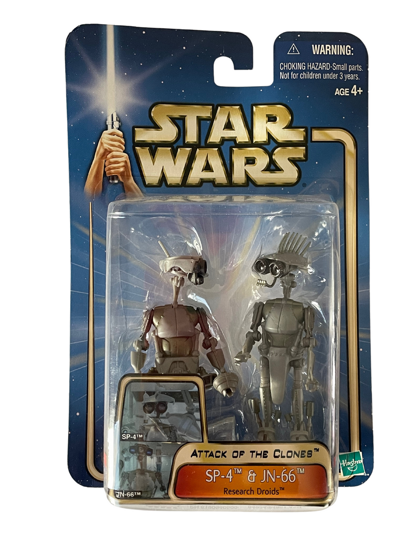 2002 Star Wars Attack of the Clones SP-4 & JN-66 Research Droids Action Figuress