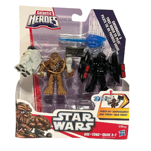 Star Wars Galactic Heroes Chewbacca & First Order Tie pilot