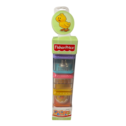 New 2004 Fisher Price Peek A Blocks. Baby Chick in shell, Beads, and Bell H6707