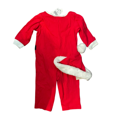 Santa Suit Romper With Hat Set - Size 12 Months