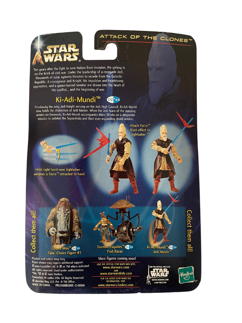 2002 Star Wars Attack of the Clones Ki-Adi-Mundi Jedi Master Action Figure