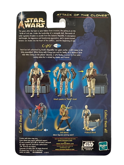 2002 Star Wars Attack of the Clones C-3PO Protocol Droid Action Figure