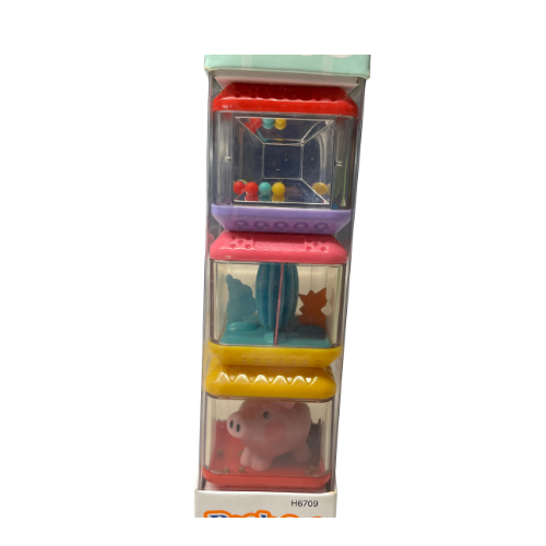 New 2004 Fisher Price Peek A Blocks. Shiny, Clicks, and Pig H6709