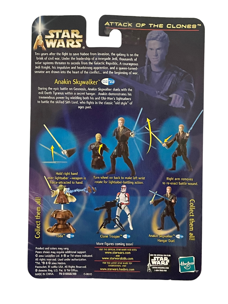 2002 Star Wars Attack of the Anakin Clones Skywalker Hangar Duel Action Figure