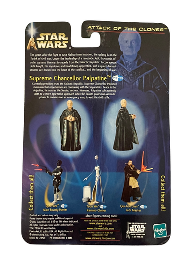 2002 Star Wars Attack of the Clones Supreme Chancellor Palpatine Action Figure