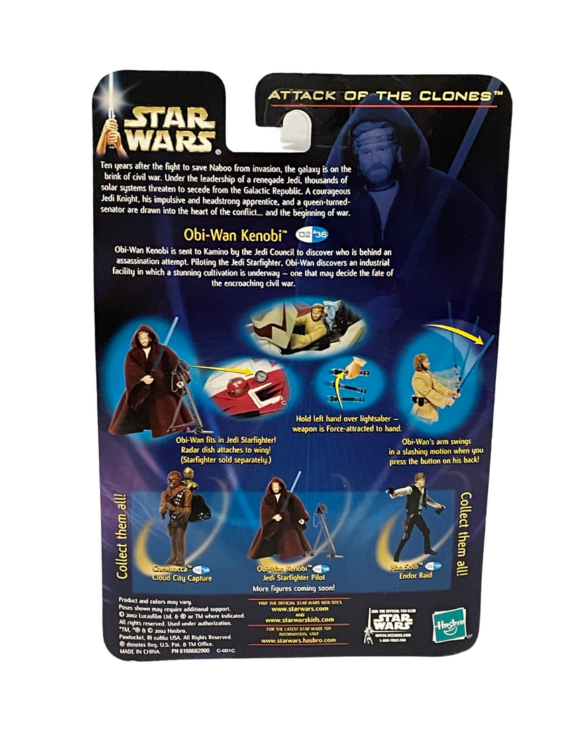 2002 Star Wars Attack of the Clones Obi-Wan Kenobi Jedi Starfighter Pilot Action Figure