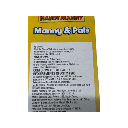 2009 Fisher Price Handy Manny & Pals Fix It Toy Figures Kelly Lopart Felipe