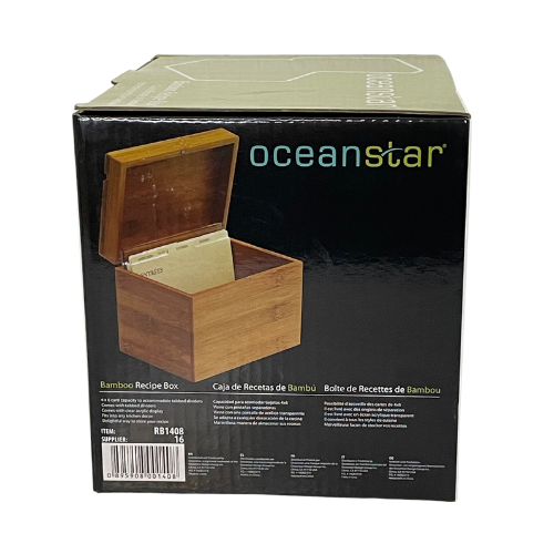 Ocean Star Bamboo Recipe Box