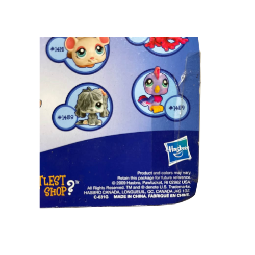 Littlest Pet Shop 1458 Shaggy Mop Puppy Dog 1459 Cockatoo Bird. New 2009