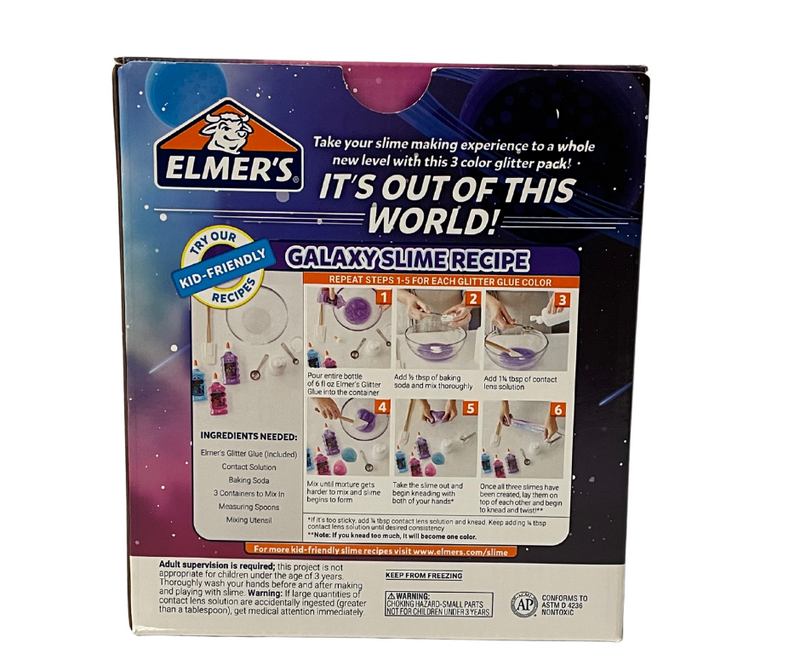 Elmer's Galaxy Glitter Glue Slime Starter - 3 pack