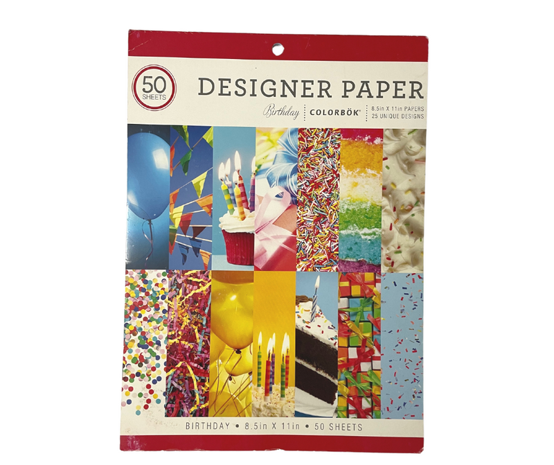 Colorbok Designer Paper 8.5"x11" Happy Birthday -50 Sheets