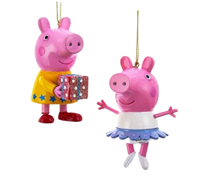 Peppa Pig Plastic Christmas Ornament set of 2