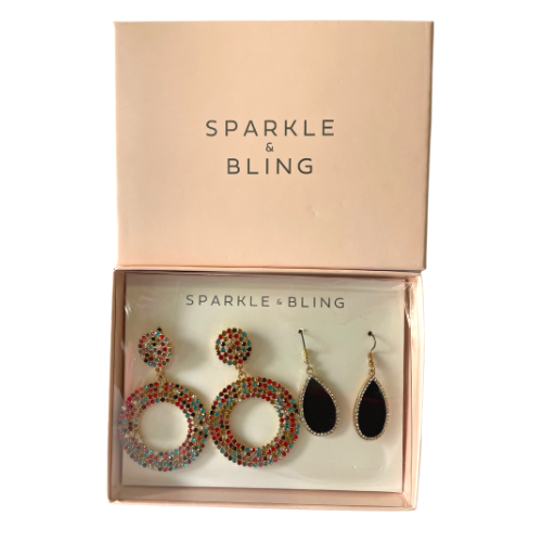 Sparkle & Bling Gold Earring Set, Dangle