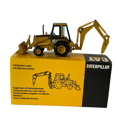 NZG Caterpillar CAT  416B Backhoe Loader with Hydraulic Hammer 1:50 Scale, Art No 3782