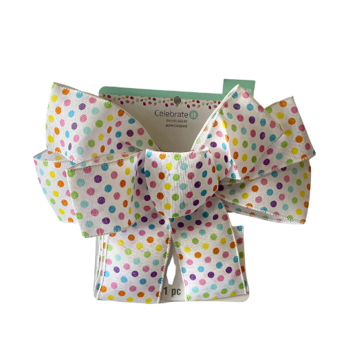 Easter Spring Polka Dot Ready made Bow