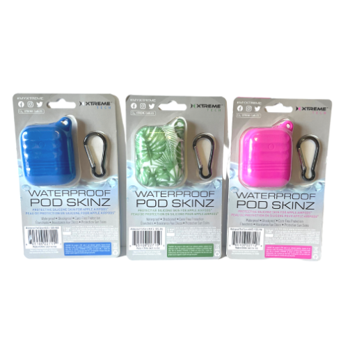 Xtreme Tech Waterproof Pod Skinz 1st Gen & 2nd Gen Apple Airpods Pink, Blue &