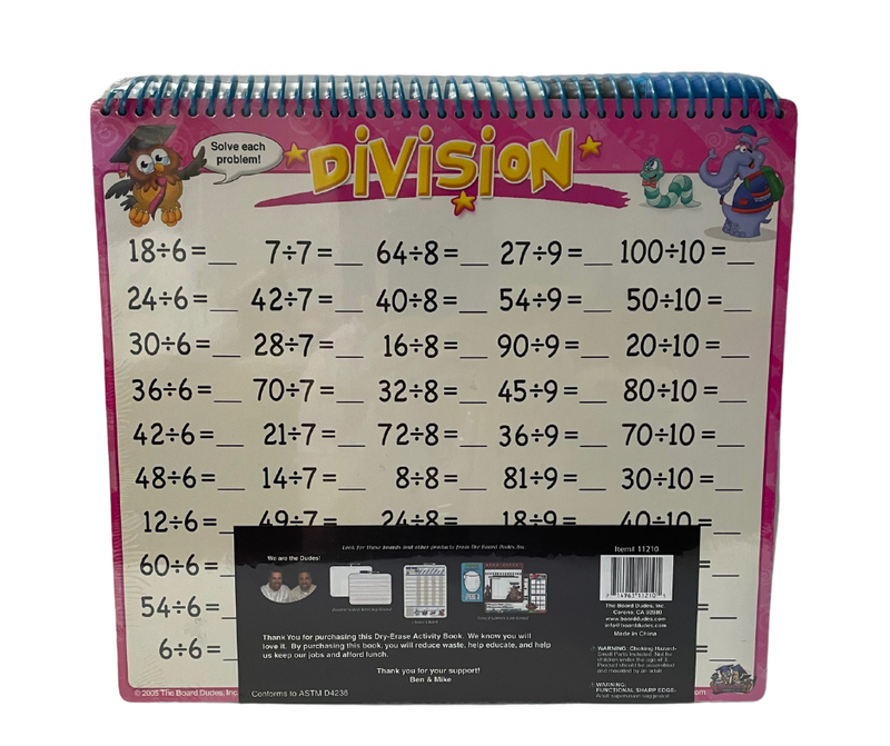 Dry Erase Activity Book, Cursive & Math