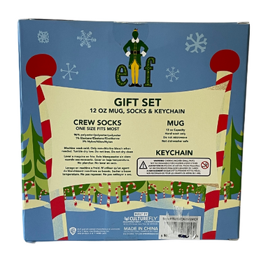 Elf Buddy Elf Gift Set - Socks, 12oz Mug & Keychain