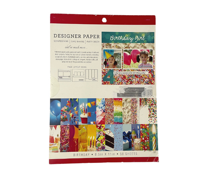 Colorbok Designer Paper 8.5"x11" Happy Birthday -50 Sheets