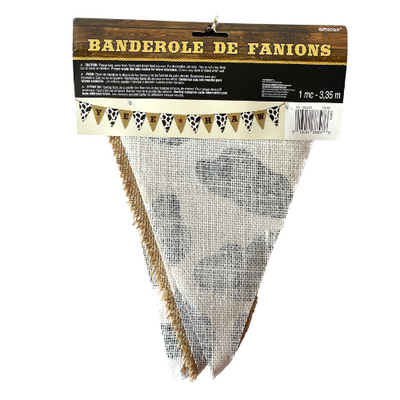 Western Yeehaw Burlap Pennant banner