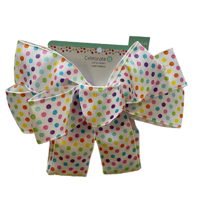 Easter Spring Polka Dot Ready made Bow