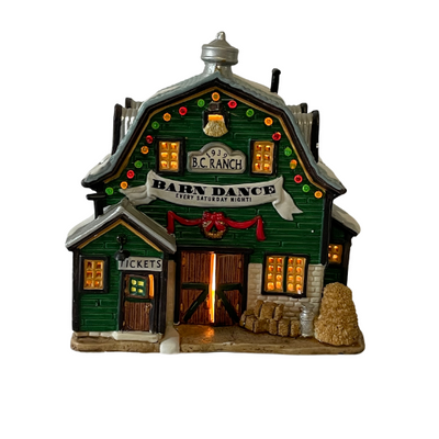 2000 Lemax B.C. Ranch Barn Dance Porcelain Lighted House