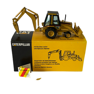 NZG Caterpillar CAT  416B Backhoe Loader with Hydraulic Hammer 1:50 Scale, Art No 3782