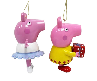 Peppa Pig Plastic Christmas Ornament set of 2