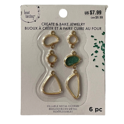 Create & Bake Jewelry Fillable Metal Charms