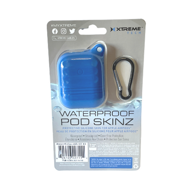 Xtreme Tech Waterproof Pod Skinz 1st Gen & 2nd Gen Apple Airpods Pink, Blue &