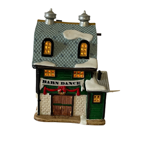 2000 Lemax B.C. Ranch Barn Dance Porcelain Lighted House