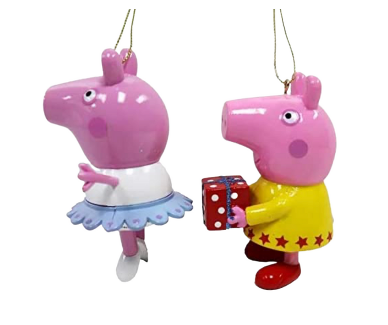 Peppa Pig Plastic Christmas Ornament set of 2