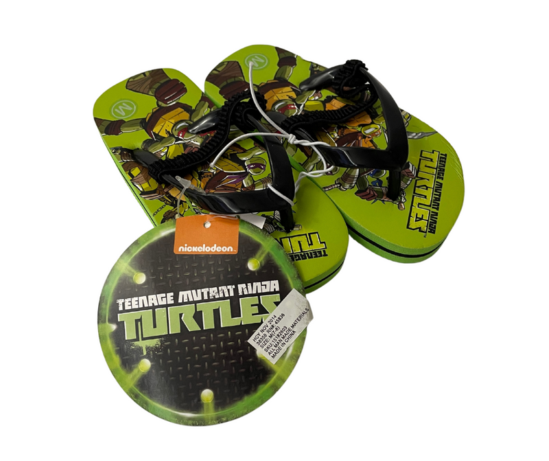 Boys Teenage Mutant Ninja Turtles Green Flip Flops