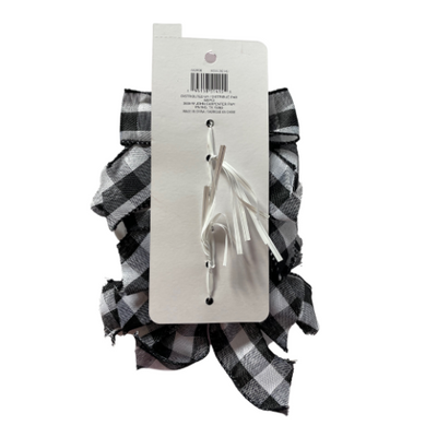 Christmas Black & White Buffalo Check Décor Bows 6pc, Farmhouse