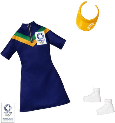 Barbie Tokyo 2020 blue dress Olympic Games outfit with accessories