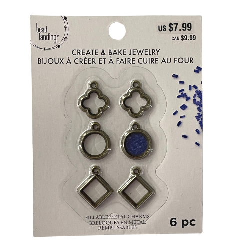 Create & Bake Jewelry Fillable Metal Charms