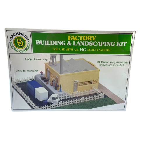 Bachmann 49-2565 Factory Building & Landscaping Kit HO Scale Factory sealed