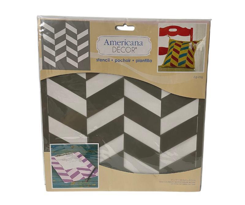 Decoart Americana Decor Stencil Zig Zag 12" x 12"