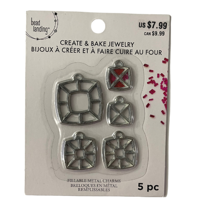 Create & Bake Jewelry Fillable Metal Charms