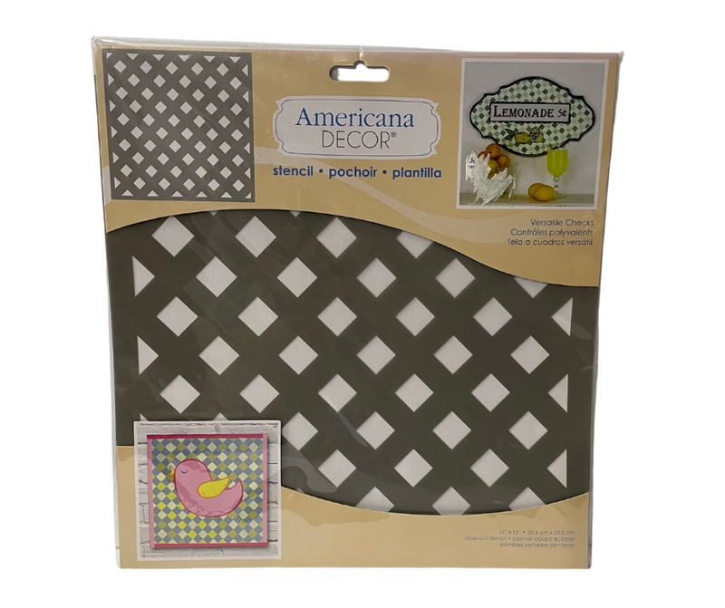 DecoArt Versatile Checks Stencil 12 in. x 12 in.