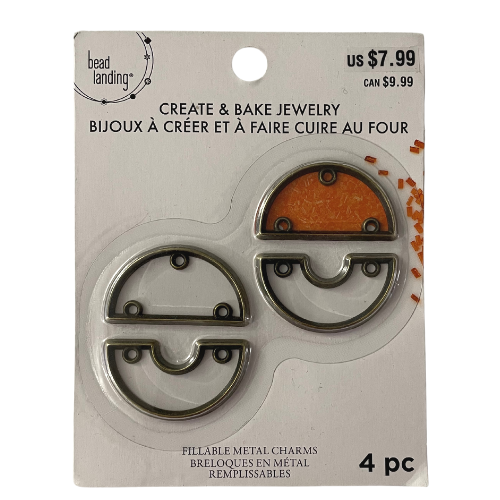 Create & Bake Jewelry Fillable Metal Charms