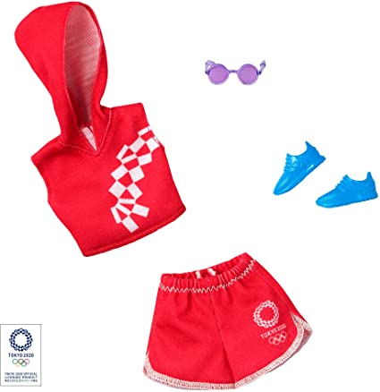 Barbie Tokyo 2020 Red Olympic Games outfit with accessories