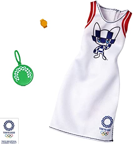 Barbie Tokyo 2020 White Olympic Games outfit with accessories