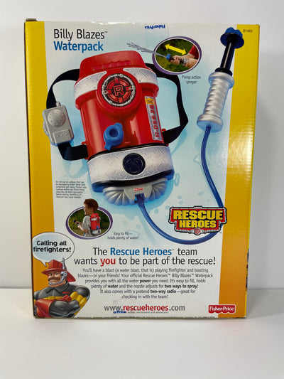 Vintage (2002) - Fisher Price Rescue Heroes, Billy Blazes Waterpack